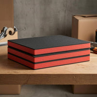 Foam Insert Black-and-Red Layered Foam Insert Textured Storage Padding
