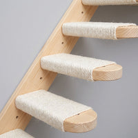 Wall-Mounted Cat Bed Furniture, Solid Wood Climbing Shelf with Enclosed House and Hammock, Wall Mounted Cat Climbing Wall