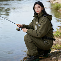 新款钓鱼服冬加厚冰钓海钓防水加厚保暖骑车挡风被冷库棉服防寒衣