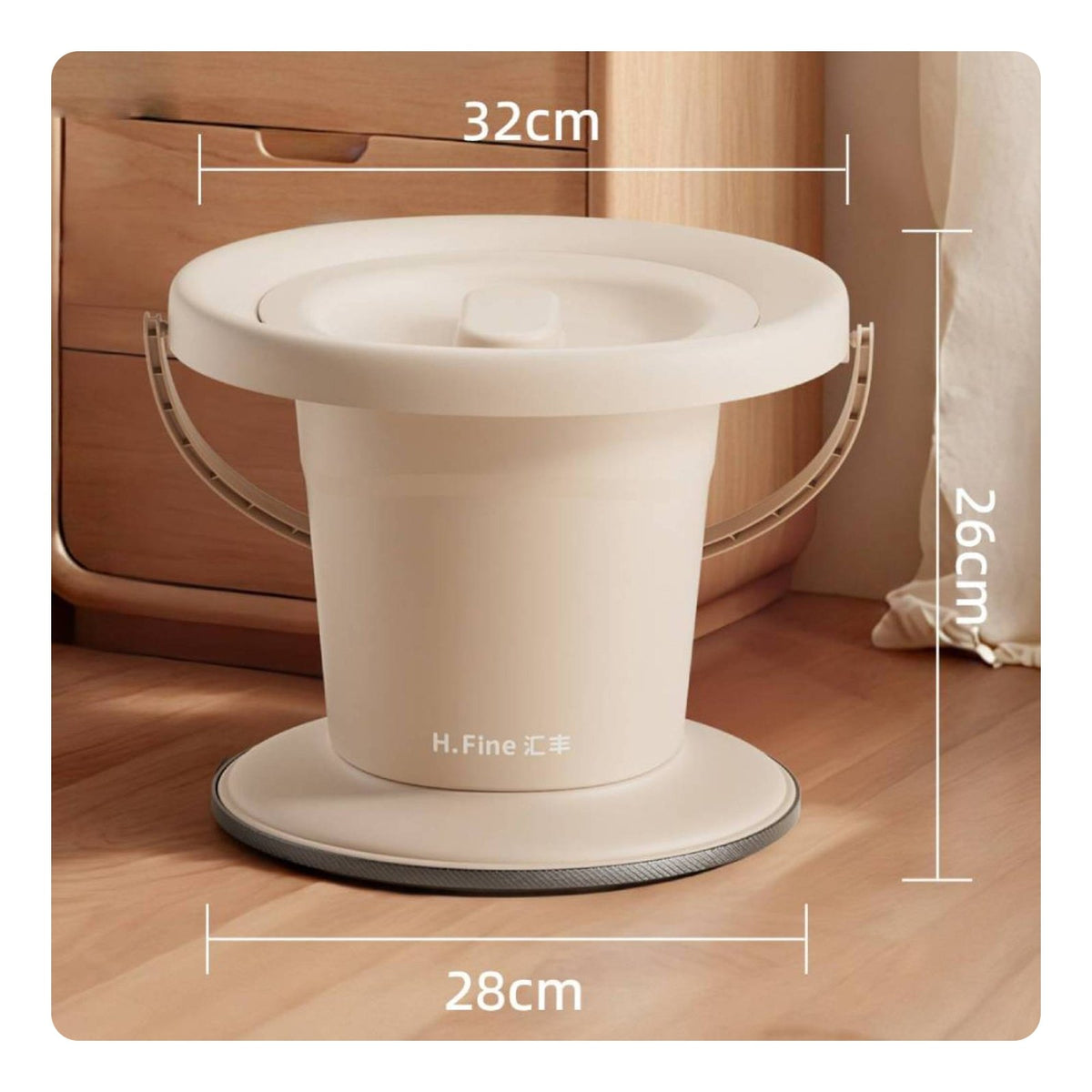 Lidded Chamber Pot Night Use Toilet Pot with Lid Stable High Base for Bedroom