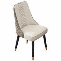 Post-Modern Design Upholstered Side Chair Ergonomic Backrest Dining Room Seat Quilted Stitching Accent Furniture Versatile Use for Interior Designers, Apartment Dwellers, Reception Area, Kitchen, Bedroom, Home Office