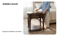 Nightstand with Drawers Vintage design Bedside Table Distressed Finish Ample Storage for Adults, partners, Guest Room