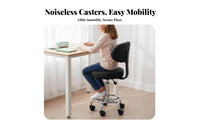 Adjustable Padded Round Stool Thickened padding Height-Adjustable Caster Stool