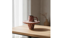 Artistic Geometric Vase Decorative Vase with Loop Handle for Coffee Table, Bookshelf, Dried Flowers