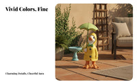 Duck with Umbrella Statue Resin Craft Duck Figurine with Umbrella Cute Design Outdoor Decoration for Gardeners, Garden, Balcony, Windowsill