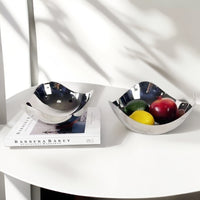 Modern Minimalist Stainless Steel Geometric Mirror Round Tray