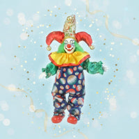 Ceramic Clown Figurine Handmade Clown Doll Movable Pose