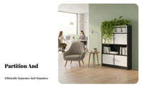 Multifunctional Design Away Ice Divider with Planter Large Capacity Away Ice Cabinet with Doors and Shelves Long-Lasting Storage Furniture Silent Hinges for Professionals, Business Owners, Homeowners, Workspace, Study Room, Library, Balcony