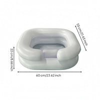 Inflatable Shampoo Basin Rectangular Bedside Shampoo Basin Air Valves Portable Hair Washing Sink