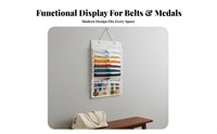 Holds 12 Belts Taekwondo Belt Rack Transparent Pockets Combat Arts Belt Display Rack Reinforced Metal Grommets Sufficient Storage Space for Students, Beginners, Teachers, Dojo, Training Room, Gym, Bedroom
