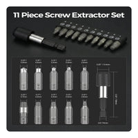 11 Pieces Stripped Screw Remover Kit Easy out Repair Tool Counterclockwise
