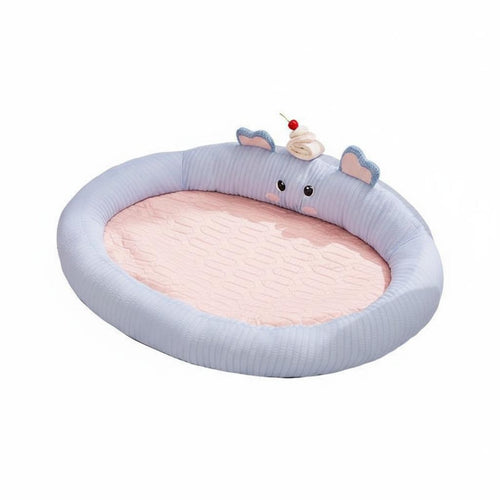 Small Dog Cooling Bed Ice Silk Material Cooling Pet Nest Supportive Raised Rim