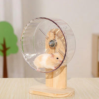 18cm Hamster Wheel and Nighttime Comfort Wheel, Silent Exercise Runner with Fixed Stand, Clear Firm Surface for Dwarf Hamsters and Mice