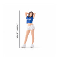White Headband Female Miniature Figurine Painted 1/64 Scale Figurine