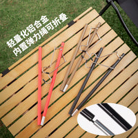 Outdoor Camping Folding Table Lamp Stand Aluminum Alloy Double Hook