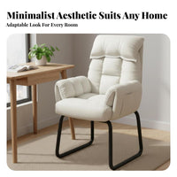 Paded Sled Base Armchair Reclining Function Desk Chair Ergonomic Design Padded Seat Pad for Clients, Study Room, Bedroom