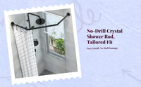 No-drill adjustable shower rod