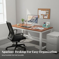 Simple Computer Desk Thickened Board Minimalist Writing Desk Spacious Desktop Modern Study Table for Students, Remote Workers, Dorm Room, Bedroom