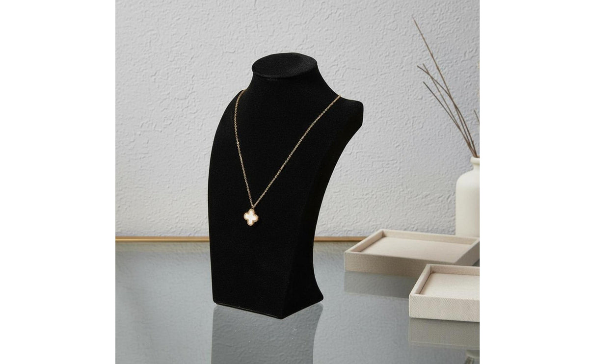 Necklace Bust Display Stand Solid Wood Base Necklace Display Bust Elegant Design Mannequin Neck Stand for Vendors