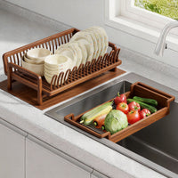 Countertop Dish Drying Rack with Divider for Bowls and Plates