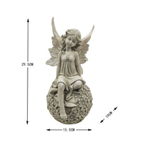 Fairy Figurine with Floral Base Whimsical Fairy Ornament Cute for Flower Bed