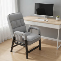 Padded Lounge Chair with Adjustable Backrest Metal-Frame Chair with High Backrest Comfortable Comfy for Gamers, Home Office
