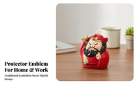 Cute Design Chinese Mythology Figure Polished Finish Resin Character Figurine for Office Workers, Desktop, Car Dashboard