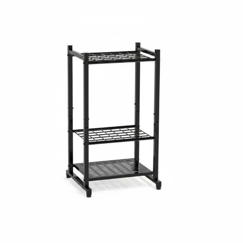Garden Tool Rack Three Shelf Freestanding Tool Rack Perforated Bottom Outdoor Storage