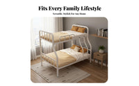 Space-Saving Metal Bunk Bed Safety Guardrail Metal Bunk Bed Frame High Stability Bedroom Furniture Sturdy and Long-Lasting for Adults, Students, Workers, Small Apartment, Hostel