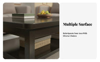 Modern Design Two-Tier Rectangular Table Sturdy Structure Household Furniture Stable Frame Easy Assembly for Office Workers, Apartment Dwellers, Homeowners, Living Room, Reception Area, Lounge