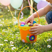 Textile Easter Basket DIY Bunny Treat Bag Storage Baskets Baskets Kids With Handle Easter Egg Search Bucket for Young Children, Party Planners
