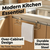 Wall-Mounted Towel Rack for Pantry and Bathroom, 201 Stainless Steel Door Organizer and Hanging Versatile Storage