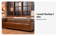 Tufted Nailhead Sofa Retro Design Tufted Back Couch Elegant Design Booth Seating for Restaurant Owners, Interior Designers, Cafe, Lounge Area, Office