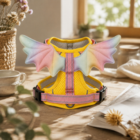 Rainbow Feather Harness Safety Buckle Mesh Vest Harness Metal Loop