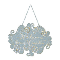 Iron Garden Sign with Welcome Message, American Country Style, for Home Decor