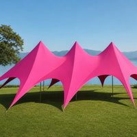 Three-Peak Canopy Tent Heavy Duty Star Canopy with Poles Tear-Resistant Large Outdoor Pavilion for Event Planners, Campers, Festivals, Camping