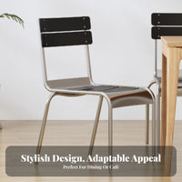 Wood and Metal Side Chair Nordic design Seating Furniture Japanese Aesthetic Minimalist Design for Dining Room, Restaurant, Cafe