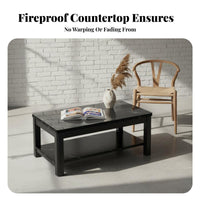 2-Tier Glass Top Table Multi-Functional 2-Tier Glass Table adaptable Use Easy to Clean for Office Managers, Reception Area