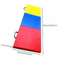 Foldable Tri-Fold Gymnastics Mat Easy to Clean Tri-Fold Gym Mat Anti-Tear Folding Stretching Pad for Dance Studio