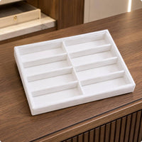 8-Slot Eyeglasses Tray Raised Dividers 8 Slot Sunglass Tray Lined Interior
