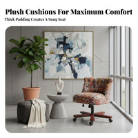 Wheeled Vanity Chair Height Adjustable Office Furniture Vintage Design Effortless Rolling Casters for Students, Bedroom