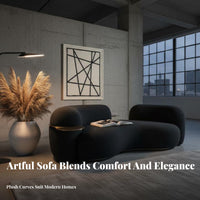 Bean-Shaped Sofa Light Luxury Aesthetic Couch Minimalist Design Living Room Furniture for Apartment Dwellers, Homeowners, Lounge Area, Modern Office