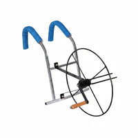 Manual Hose Reel Winder Wooden Grip Manual Garden Hose Reel Portable Outdoor Storage