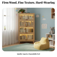 dustproofbrisproof dustproofsign Multi-Tier Shelf with Transparent Doors Floor-Standing Multi-Tier Cabinet with Doors bookshelf for Book Lovers, Homeowners, Collectors, Living Room, Study, Bedroom