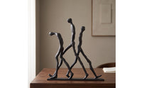Abstract Human Statue Nordic Metal Sculpture Black for Console Table, Homeowners