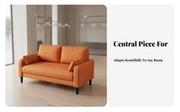 Light Luxury Design Small Apartment Couch Comfortable Compact Settee Easy to Clean Modern Minimalist Sofa Sturdy Construction for Renters, Students, Couples, Office, Reception Area, Boutique, Bedroom