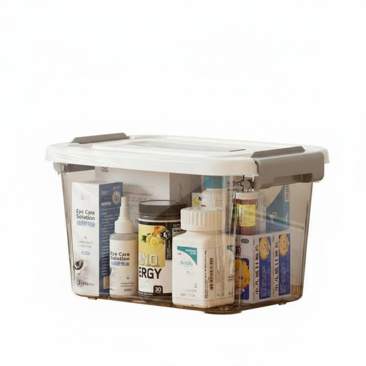 Lidded Container with Handles Large Capacity Organizing Box particle-proofresistant Lid