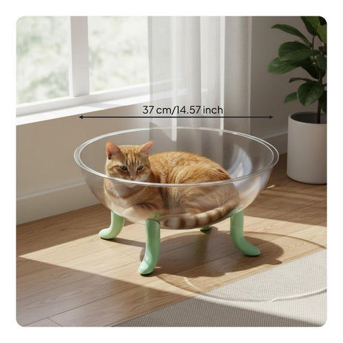 Acrylic Space Capsule Feline Lounger Cool and Refreshing Pet Furniture