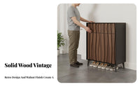Space-Saving Entryway Shoe Storage Cabinet Large Capacity Wooden Shoe Cabinet with Drawers Sturdy Construction Household Furniture Walnut Finish for Apartment Dwellers, Homeowners, Interior Design Enthusiasts, Foyer, Hallway, Living Room, Bedroom