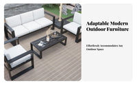 4 Pieces Weather-Resistant 4-Piece Seating collection Rustresistant Frame 4-Piece Seating Arrangement Low Maintenance Patio Set paddinged Seats for Families, Homeowners, Garden aficionados, Balcony, Sunroom, rearyard, waterside